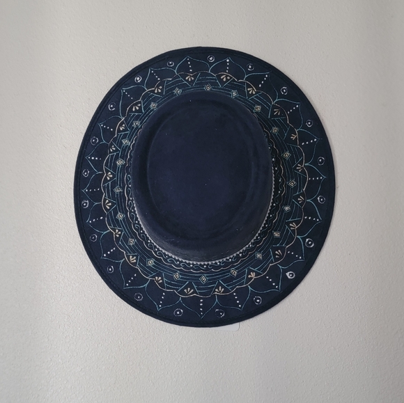 NWT Solei Mexican Artisinal Suede Hand Painted Sombrero - Picture 2 of 4